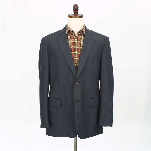Brooks Brothers 42L Gray Blazer Sport Coat Jacket 2-Button Solid Y166